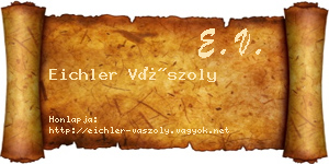 Eichler Vászoly névjegykártya